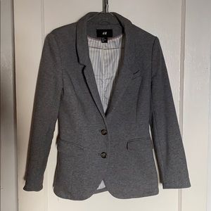 Gray Knit Blazer Jacket